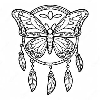 Intricate Dreamcatcher Butterfly Coloring Page 21333-19678