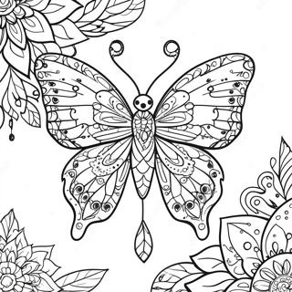 Intricate Dreamcatcher Butterfly Coloring Page 21333-19679