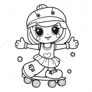 Cute Roller Skater Girl Coloring Page 21343-19685