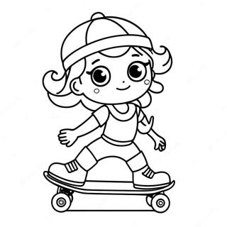 Cute Roller Skater Girl Coloring Page 21343-19687