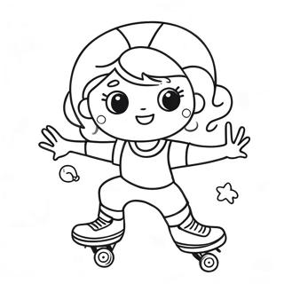 Cute Roller Skater Girl Coloring Page 21343-19688