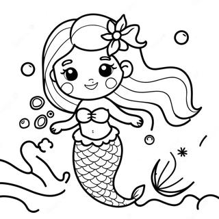 Enchanted Beautiful Mermaid Coloring Page 21362-19699