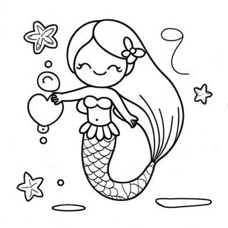 Enchanted Beautiful Mermaid Coloring Page 21362-19700