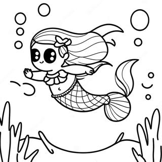 Sparkling Underwater Mermaid Coloring Page 21363-19701