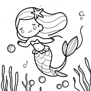 Sparkling Underwater Mermaid Coloring Page 21363-19704