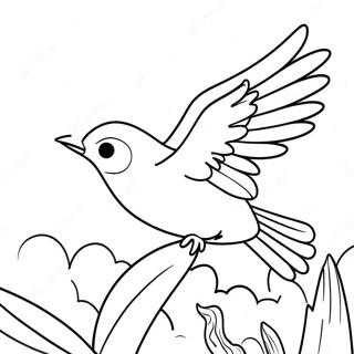 Colorful Bird In Flight Coloring Page 21393-19725