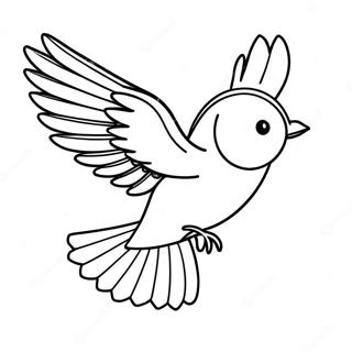 Colorful Bird In Flight Coloring Page 21393-19726