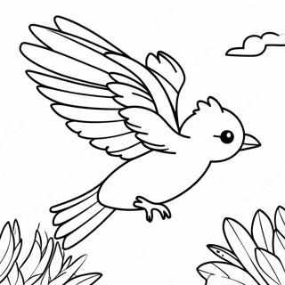 Colorful Bird In Flight Coloring Page 21393-19727