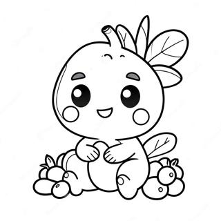 Cute Blueberry Character Coloring Page 21413-19741