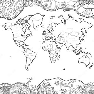 Colorful World Map Coloring Page 21423-19750