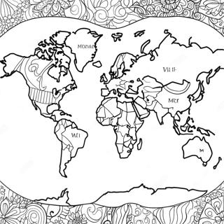 Colorful World Map Coloring Page 21423-19751