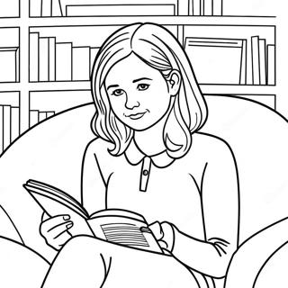 Rory Gilmore Reading A Book Coloring Page 21433-19757