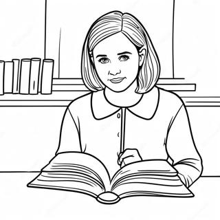 Rory Gilmore Reading A Book Coloring Page 21433-19758