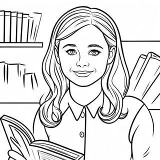 Rory Gilmore Reading A Book Coloring Page 21433-19760