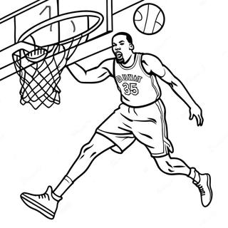 Kevin Durant Dunking Basketball Coloring Page 21453-19775