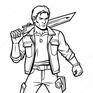 Zombie Hunter From Resident Evil Coloring Page 21463-19781