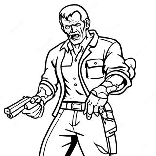 Zombie Hunter From Resident Evil Coloring Page 21463-19782