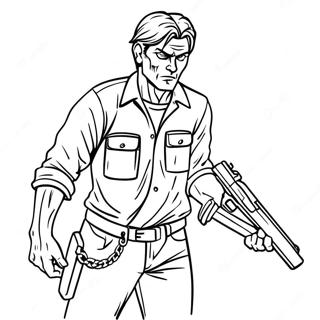 Zombie Hunter From Resident Evil Coloring Page 21463-19783