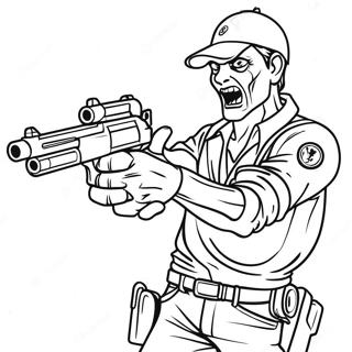 Zombie Hunter From Resident Evil Coloring Page 21463-19784