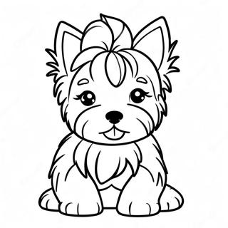 Realistic Yorkie Puppy Coloring Page 21482-19794