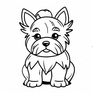 Realistic Yorkie Puppy Coloring Page 21482-19796