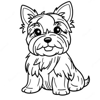 Realistic Yorkie Puppy Coloring Page 21482-19939