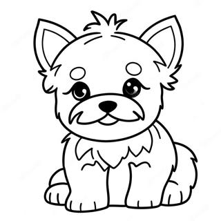 Realistic Yorkie Puppy Coloring Page 21482-19940