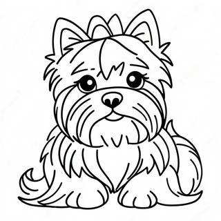 Fluffy Realistic Yorkie Coloring Page 21483-19799