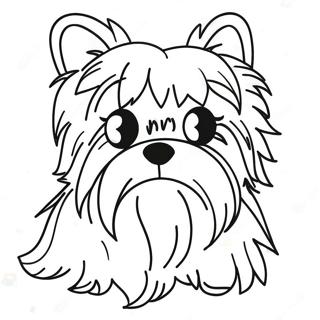 Fluffy Realistic Yorkie Coloring Page 21483-19942