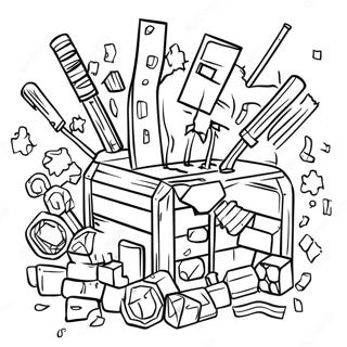 Minecraft Tools Coloring Page 21492-19803