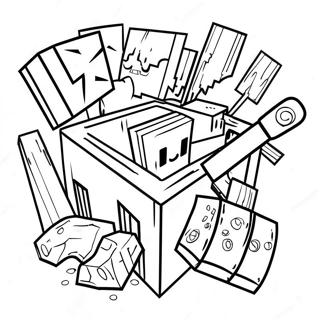 Minecraft Tools Coloring Page 21492-19945