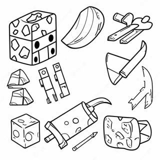 Minecraft Tools Coloring Page 21492-19948