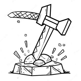 Minecraft Diamond Pickaxe Coloring Page 21493-19807