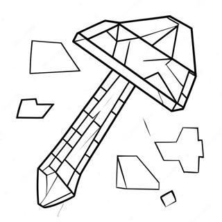 Minecraft Diamond Pickaxe Coloring Page 21493-19808