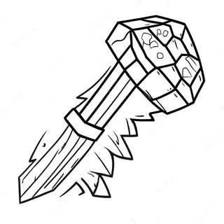 Minecraft Diamond Pickaxe Coloring Page 21493-19950