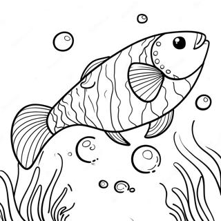 Cute Salmon Swimming Coloring Page 21513-19821