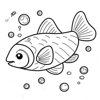 Cute Salmon Swimming Coloring Page 21513-19822