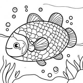 Cute Salmon Swimming Coloring Page 21513-19823