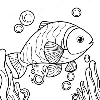 Cute Salmon Swimming Coloring Page 21513-19966