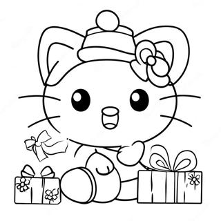 Hello Kitty Christmas Coloring Pages