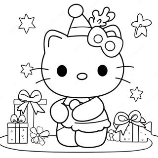 Hello Kitty Christmas Coloring Page 21522-19828