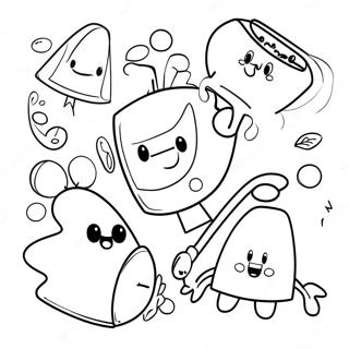 Bfdi Characters In Action Coloring Page 2152-1768