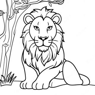 Realistic Lion Coloring Page 21532-19979