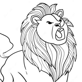 Majestic Lion Roaring Coloring Page 21533-19982