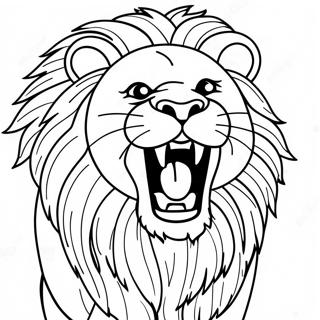 Majestic Lion Roaring Coloring Page 21533-19984