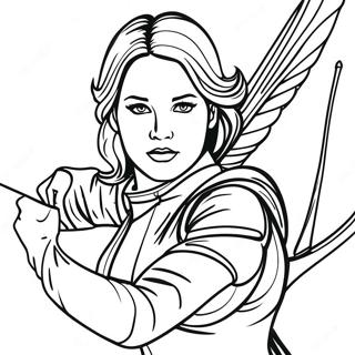 Katniss Everdeen In Action Coloring Page 21563-19861