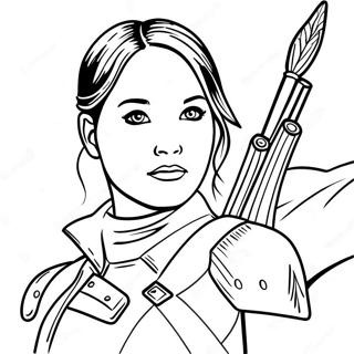 Katniss Everdeen In Action Coloring Page 21563-19862