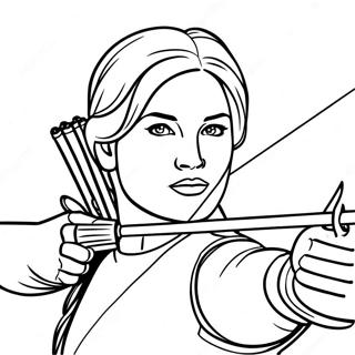 Katniss Everdeen In Action Coloring Page 21563-19863