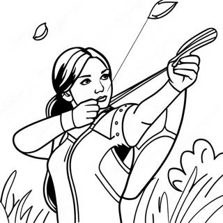 Katniss Everdeen In Action Coloring Page 21563-19864