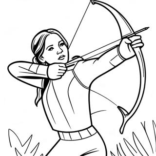 Katniss Everdeen In Action Coloring Page 21563-20005